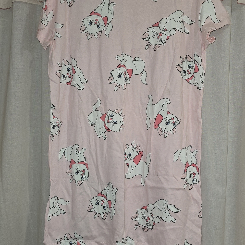 Pink Cat Print Kids Pajamas Disney Marie
